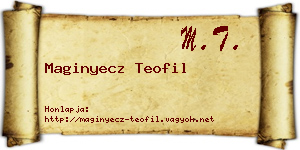 Maginyecz Teofil névjegykártya